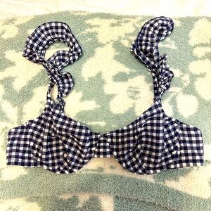 J.Crew Gingham Ruffled Bikini Top